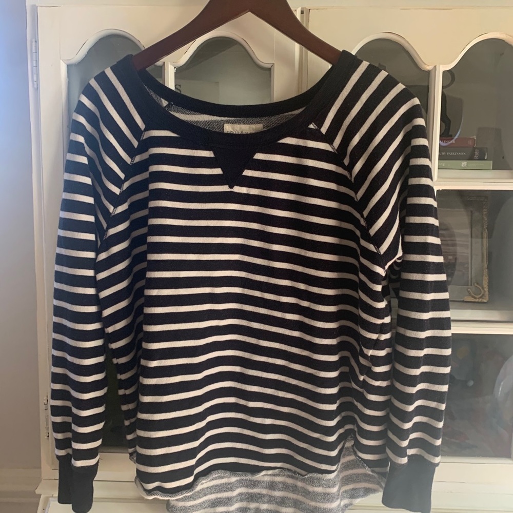 Ralph Lauren blue and white striped sweatshirt